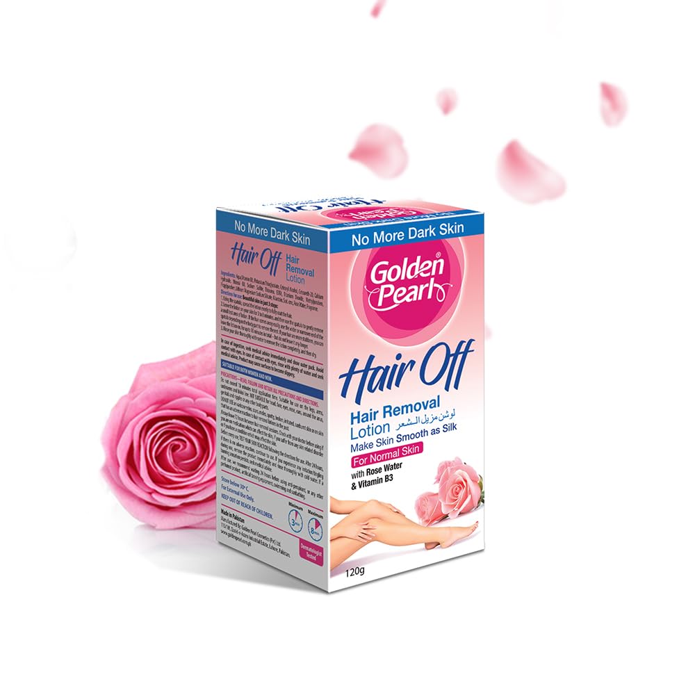 Golden Pearl Hair Off Hair Removal Lotion with Rose Water and Vitamin B3- 80 gm