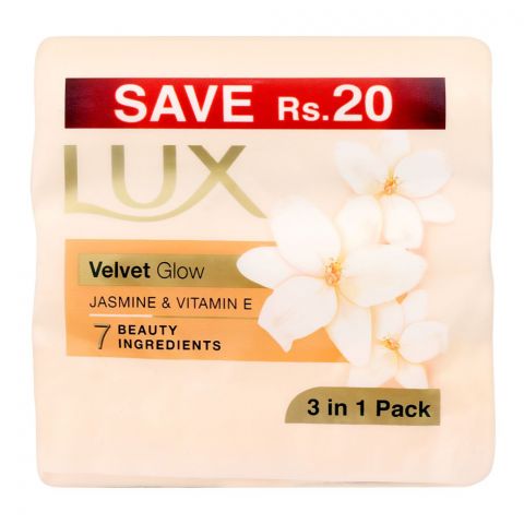 Lux Velvet Glow Jasmine Soap Trio Pack, 3x128g