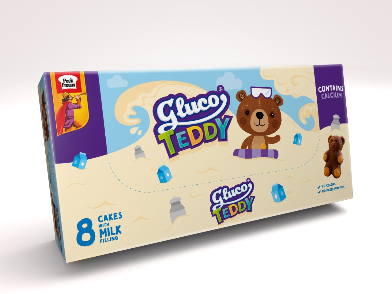 Peek Freans Gluco Cake Up Teddy Milk Cream – 8 Pcs Box