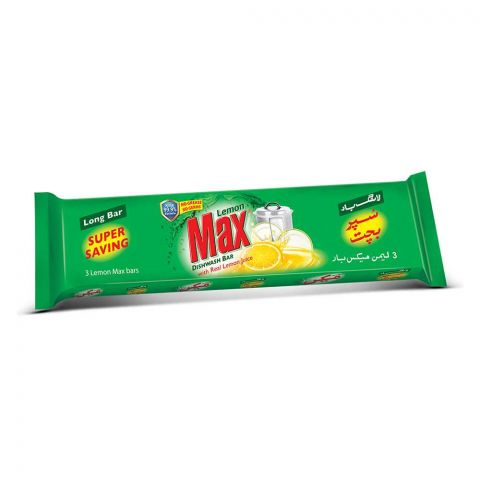 Lemon Max Dishwash Bars – 3 Long Bars (265g)