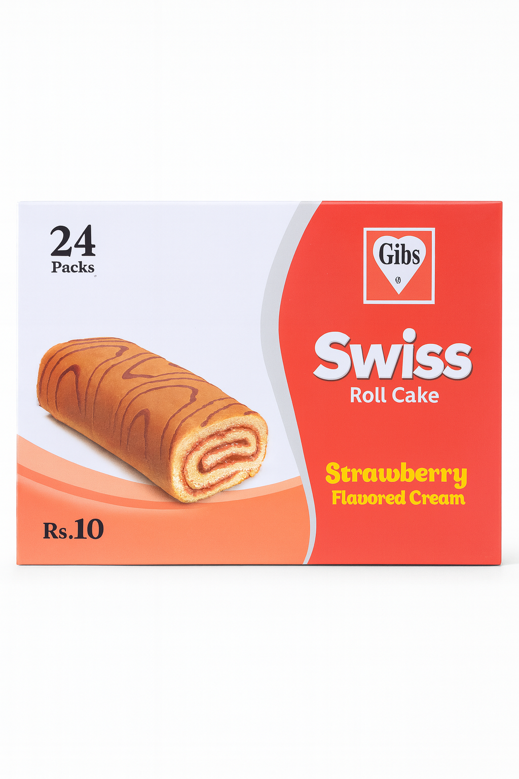 Gibs Swiss Roll Cake – 24 Packs (Rs.10 Each)
