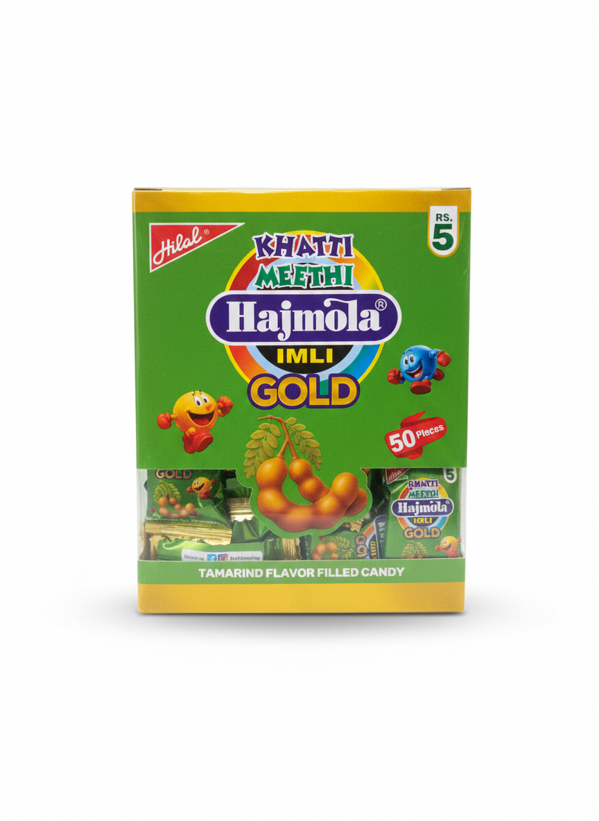 Hilal Hajmola Imli Gold – 50 Pieces Box