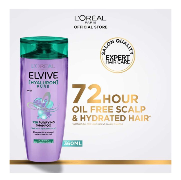 L'Oréal Paris Elvive Hyaluron Pure 72H Purifying Shampoo – 360ml