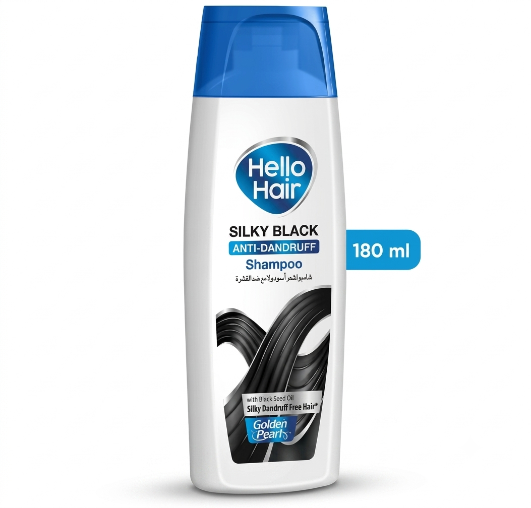 Hello Hair Silky Black Anti-Dandruff Shampoo – 400ml