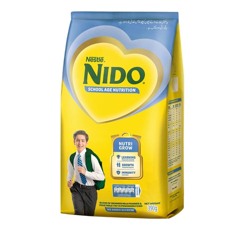 Nido FortiGrow School Age Milk Powder Pouch – 390g