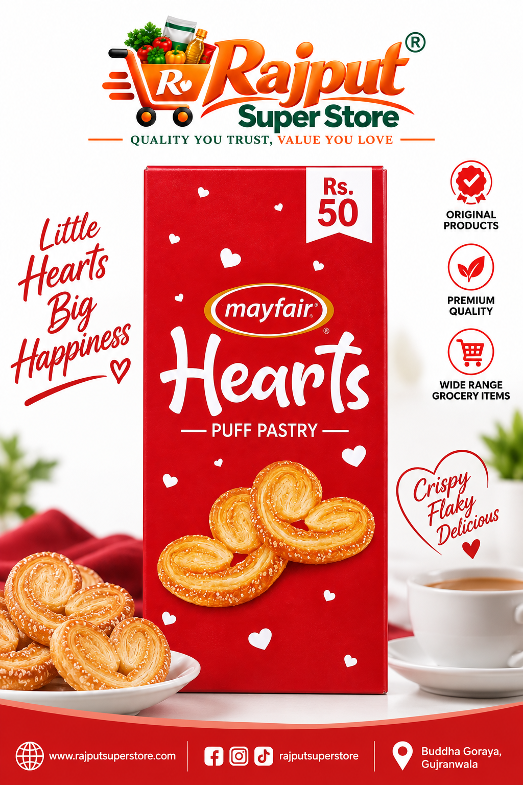 Mayfair Hearts Puff Pastry – Rs. 50/-