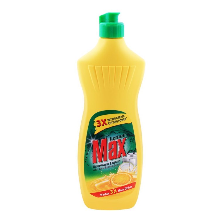 Lemon Max Dishwash Liquid Bottle – With Lemon Juice, 475ml