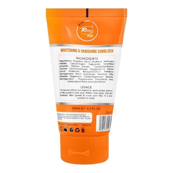 Rivaj Whitening &amp;amp;amp; Vanishing Sunblock, SPF-60, 40ml