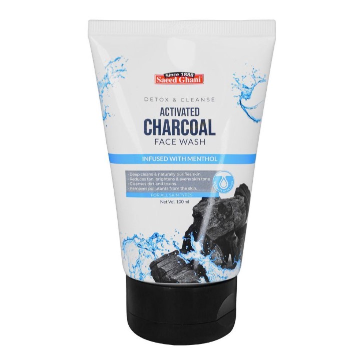 Saeed Ghani Detox &amp; Cleanse Activated Charcoal Face Wash, For All Skin Types, 100ml