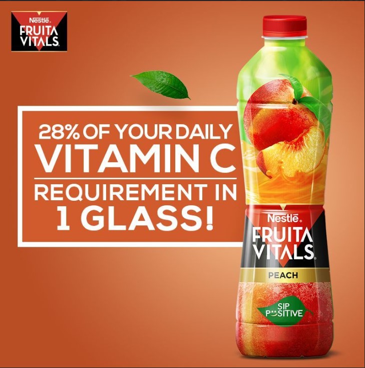 Nestle Fruita Vitals Peach 1ltr