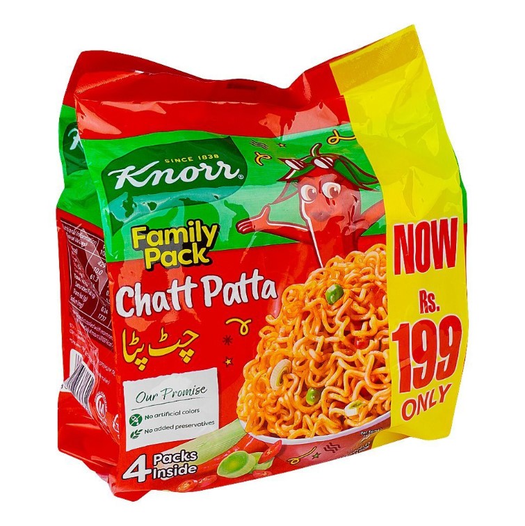 Knorr Noodles Chatt Patta, Family Pack, 4-Pack Inside