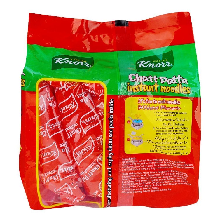 Knorr Noodles Chatt Patta, Family Pack, 4-Pack Inside