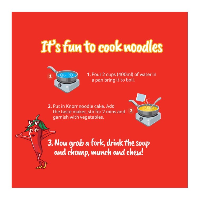 Knorr Noodles Chatt Patta, Family Pack, 4-Pack Inside