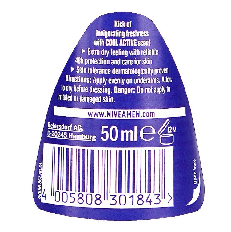 Nivea Men 48H Cool Kick Extra Dry Cool Active Roll On 50ml