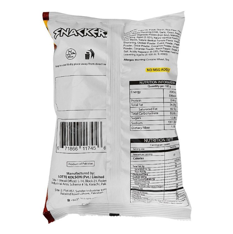 Kolson Snackers Hot Masala Flavor Chips, 58g