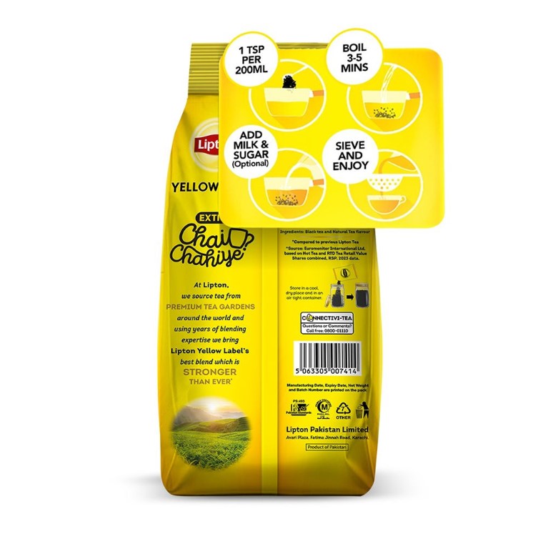 Lipton Yellow Label Black Tea 900g - New Superior Taste - Chai Chahiye