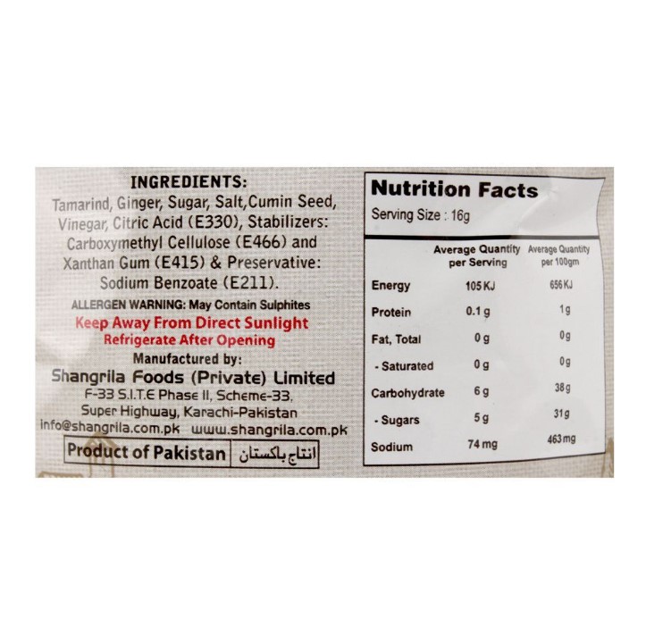 Shangrila Imli Ginger Sauce, 210g
