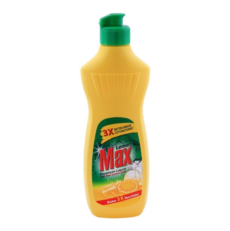 Lemon Max Dishwash Liquid Bottle with Lemon Juice – 275ml