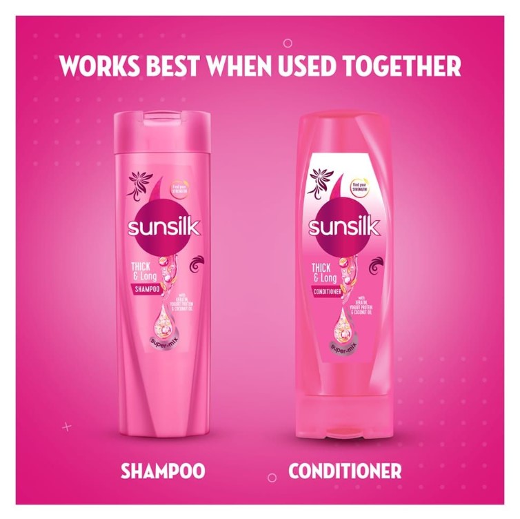 Sunsilk Thick &amp; Long Keratin Yogurt Protein &amp; Coconut Oil Shampoo, 660ml