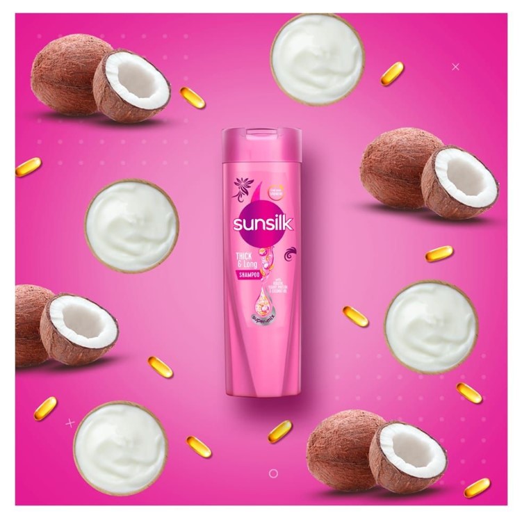 Sunsilk Thick &amp; Long Keratin Yogurt Protein &amp; Coconut Oil Shampoo, 660ml