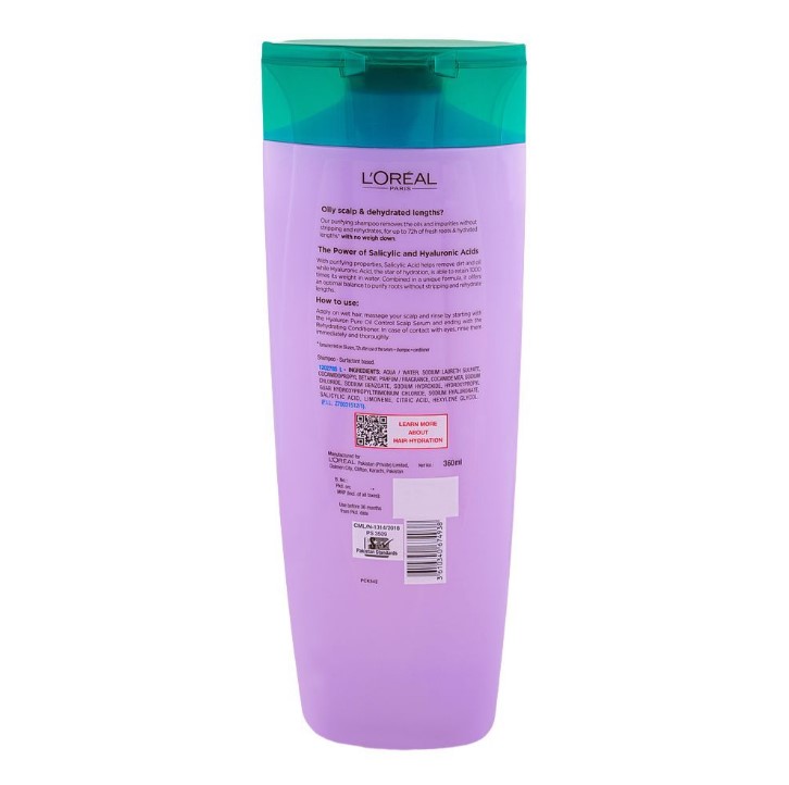 L'Oréal Paris Elvive Hyaluron Pure 72H Purifying Shampoo – 360ml