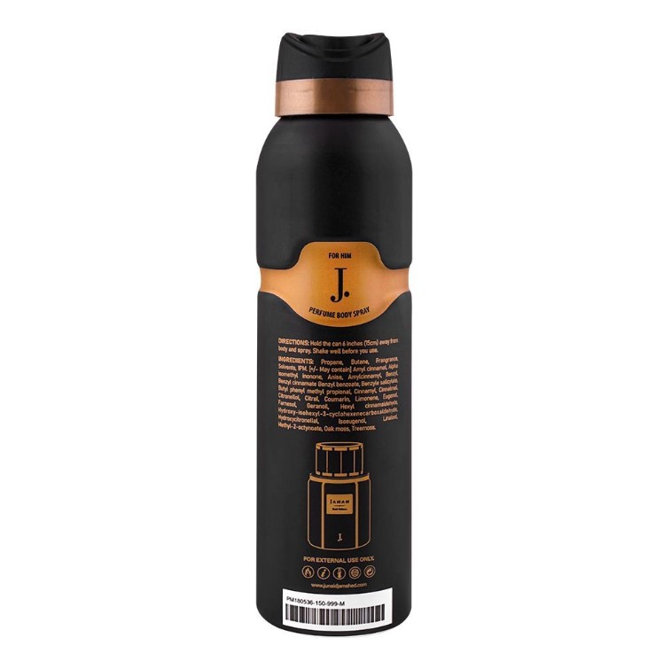 Junaid Jamshed J. Janan Gold Edition Perfume Body Spray – For Men, 150ml