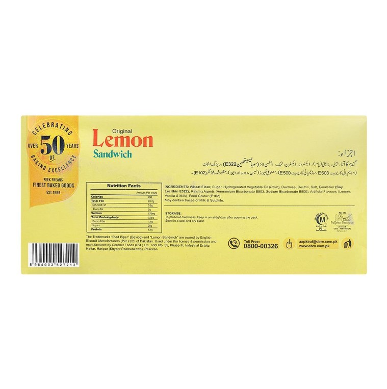 Peek Freans Original Lemon Sandwich – 8-Half Roll Pack