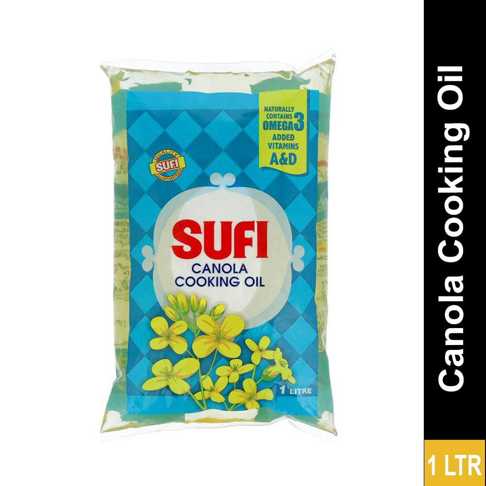 Sufi Canola Cooking Oil – 1 Litre Pouch