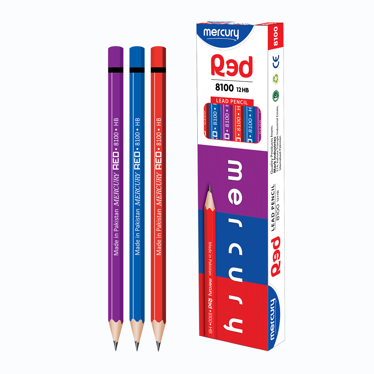Mercury RED-8110 Black Lead Pencil (Box of 12 Pencils)