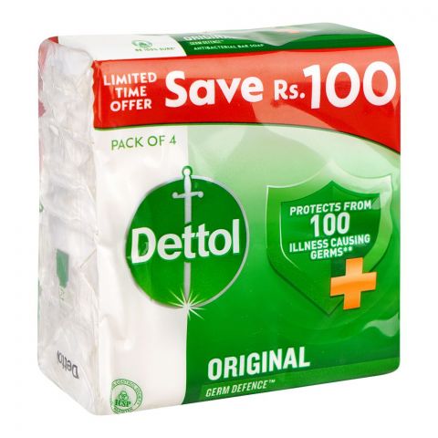 Dettol Antibacterial Soap Original Packet of 4 x 110g