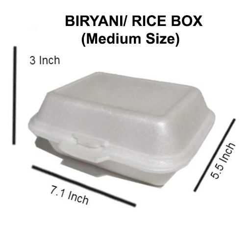 Disposable Styrofoam Box – Half Plate Biryani Box