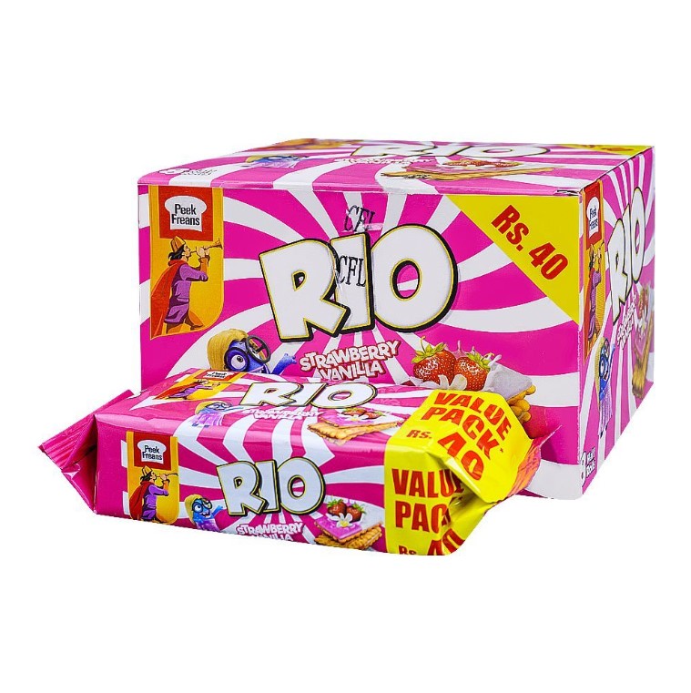 Peek Freans Rio Strawberry Vanilla, 8-Half Roll Pack