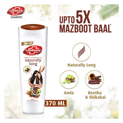 Lifebuoy Naturally Long Strength Shampoo, Amla Reetha &amp;amp; Shikakai, 370ml