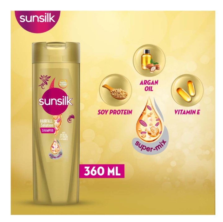 Sunsilk Hair Fall Solution Argan Oil, Soy Protein &amp; Vitamin E Shampoo, 360ml