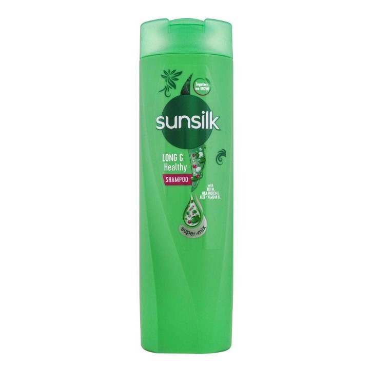 Sunsilk Long &amp; Healthy Biotin Milk Protein &amp; Aloe + Almond Oil Shampoo, 360ml