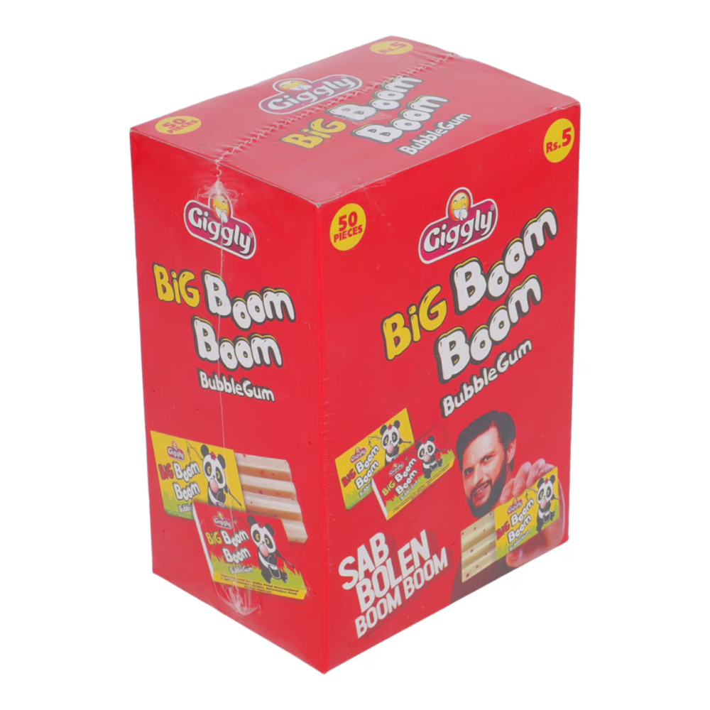 Giggly Big Boom Boom Bubble Gum – 50 Pieces
