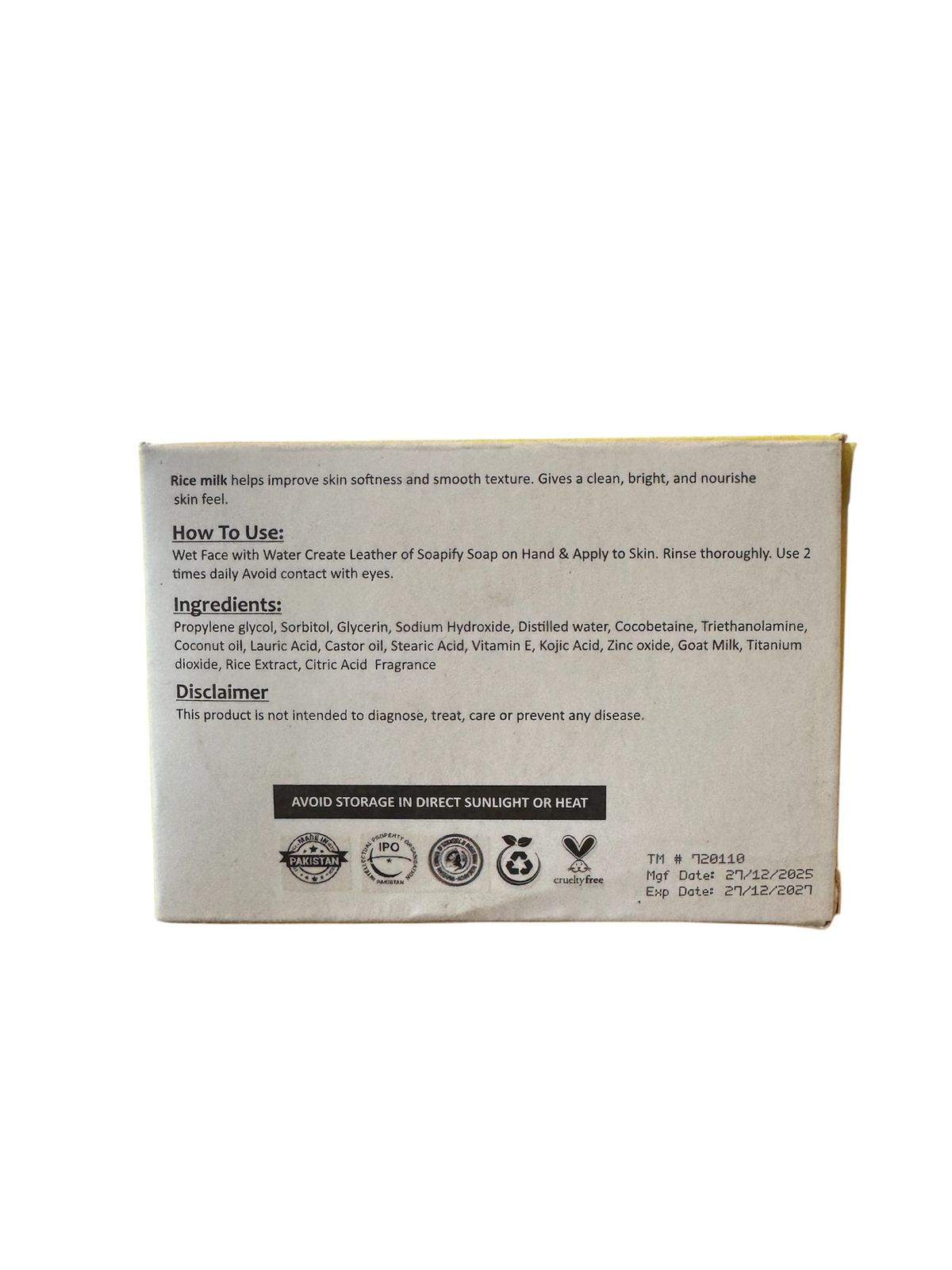 Soapify Rice Milk Handmade Soap