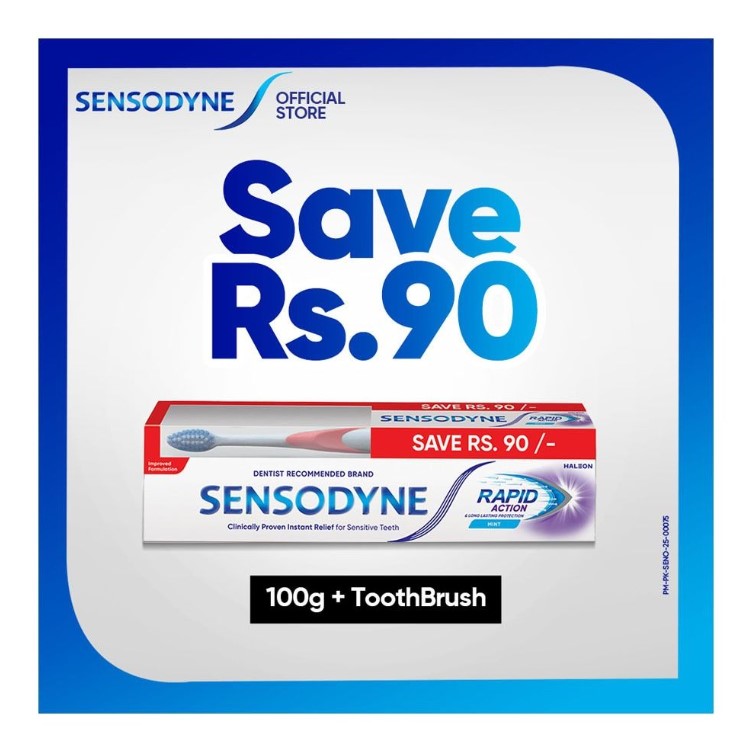 Sensodyne Rapid Action Toothpaste – 100g + Brush